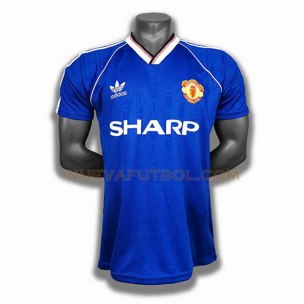 segunda player camiseta manchester united 1988 azul hombre