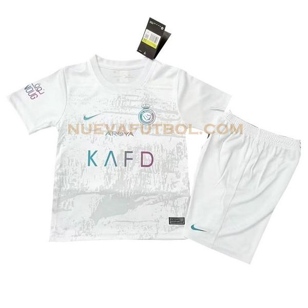 tercera camiseta al-nassr fc 2023 2024 blanco niño
