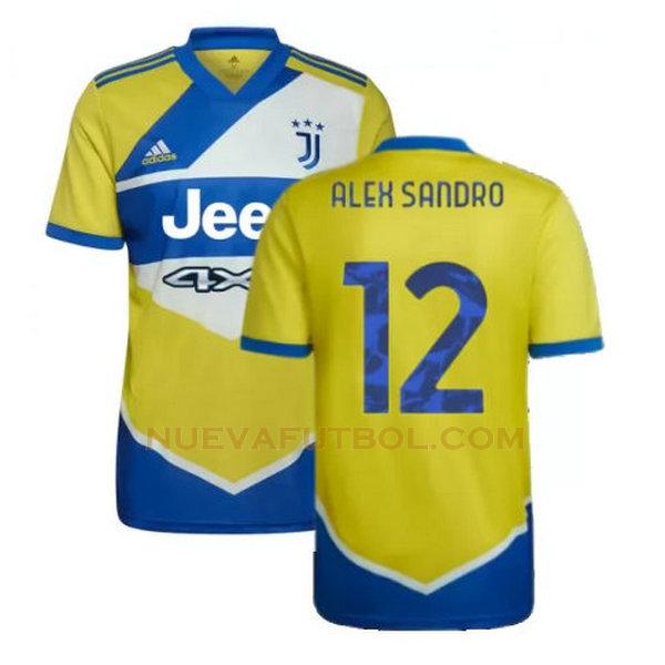tercera camiseta alex sandro 12 juventus 2021 2022 amarillo azul hombre