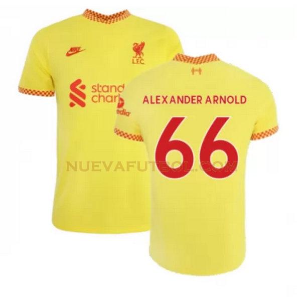 tercera camiseta alexander arnold 66 liverpool 2021 2022 amarillo hombre