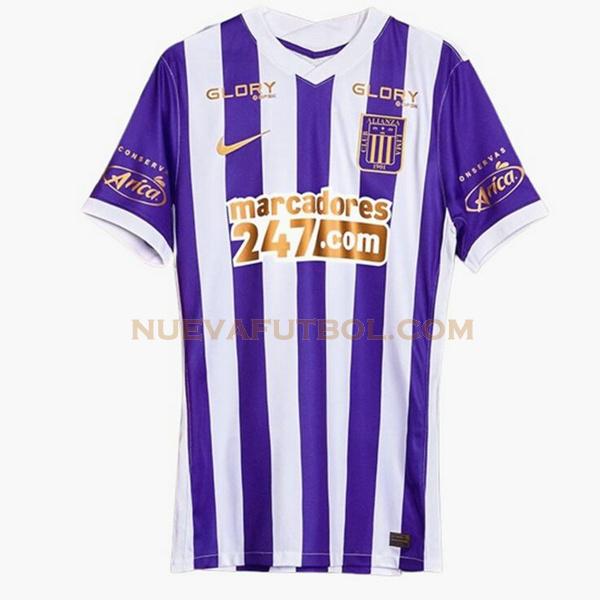 tercera camiseta alianza lima tailandia 2022 2023 purple blanco hombre