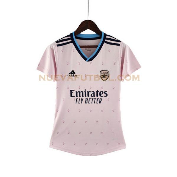tercera camiseta arsenal 2022 2023 rosa mujer