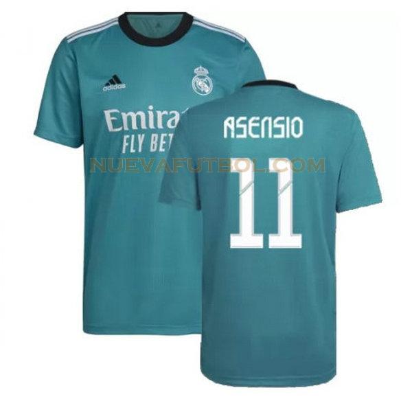 tercera camiseta asensio 11 real madrid 2021 2022 verde hombre