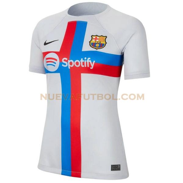 tercera camiseta barcelona 2022 2023 blanco mujer