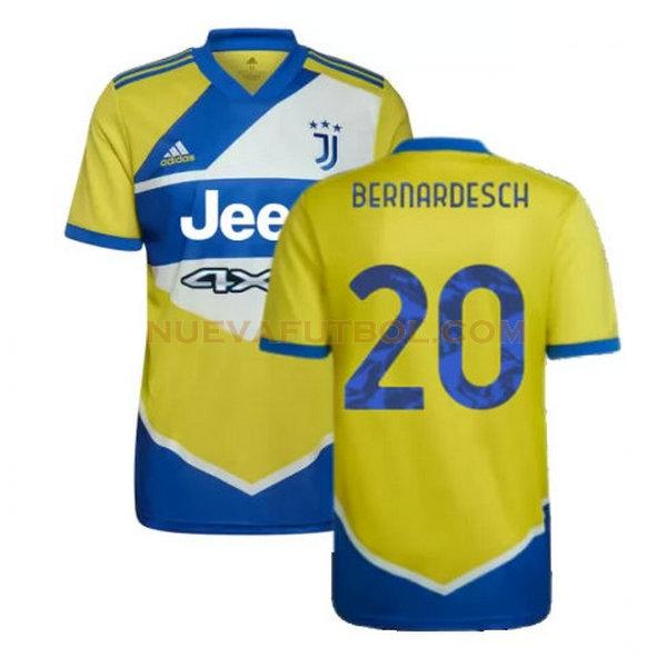 tercera camiseta bernardesch 20 juventus 2021 2022 amarillo azul hombre