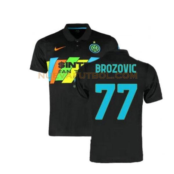 tercera camiseta brozovic 77 inter milan 2021 2022 negro hombre