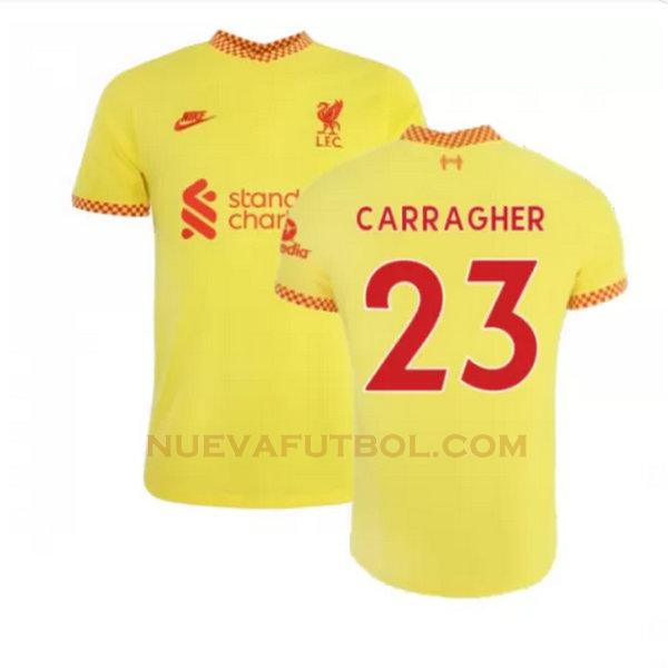 tercera camiseta carragher 23 liverpool 2021 2022 amarillo hombre