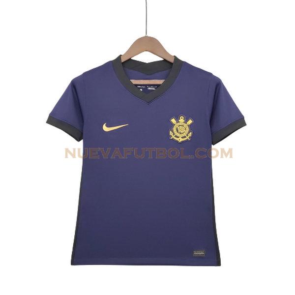 tercera camiseta corinthians paulista 2021 2022 púrpura mujer