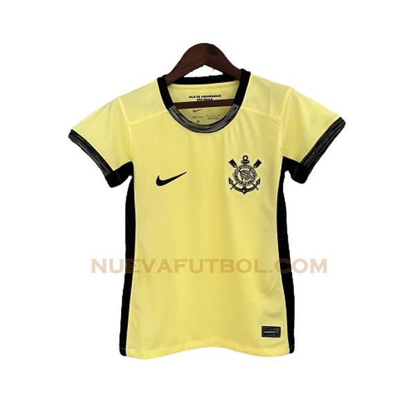 tercera camiseta corinthians paulista 2023 2024 amarillo mujer