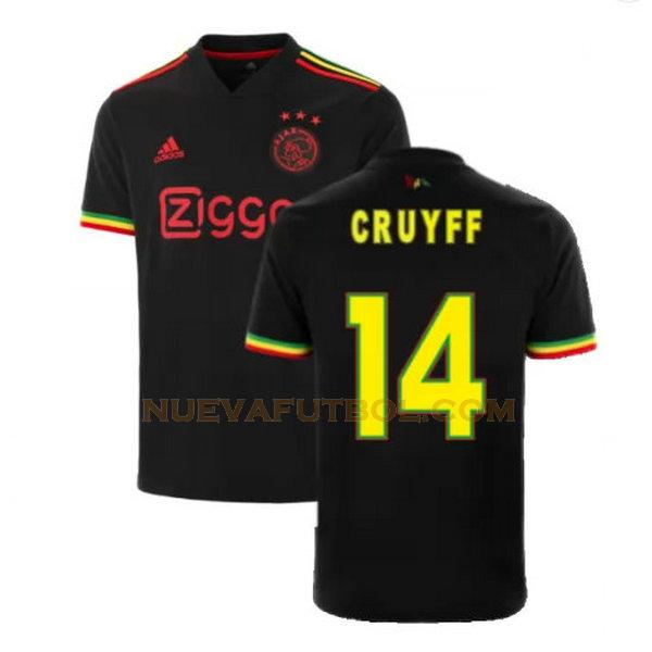 tercera camiseta cruyff 14 ajax 2021 2022 negro hombre
