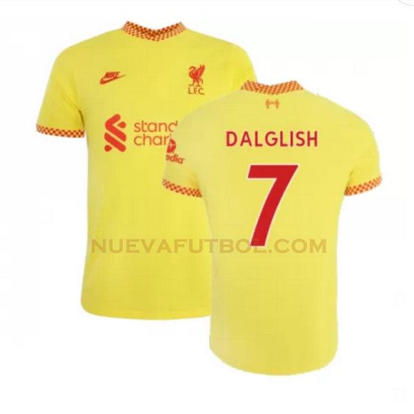 tercera camiseta dalglish 7 liverpool 2021 2022 amarillo hombre