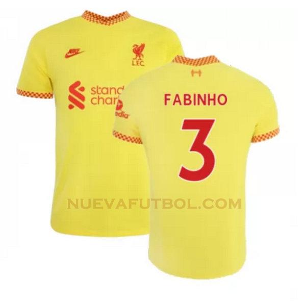 tercera camiseta fabinho 3 liverpool 2021 2022 amarillo hombre