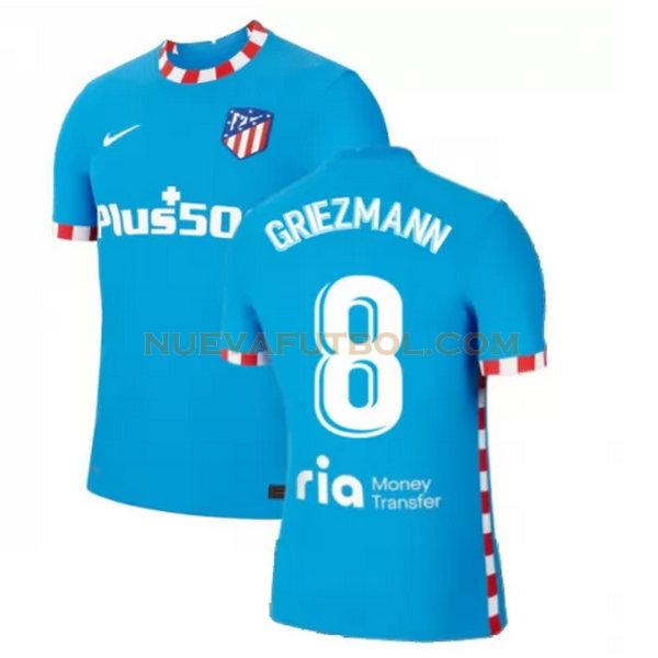 tercera camiseta griezmann 8 atletico madrid 2021 2022 azul hombre