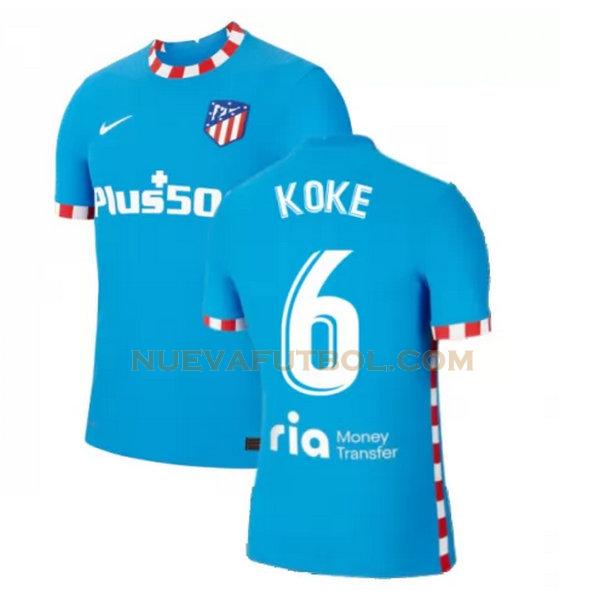 tercera camiseta koke 6 atletico madrid 2021 2022 azul hombre