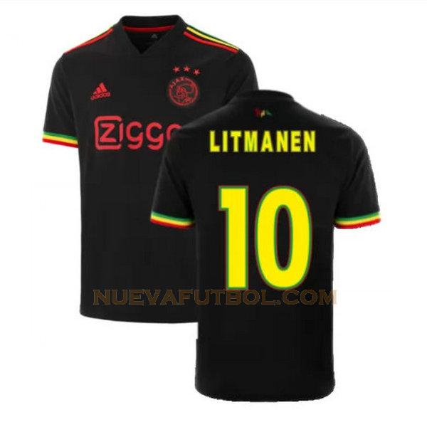 tercera camiseta litmanen 10 ajax 2021 2022 negro hombre