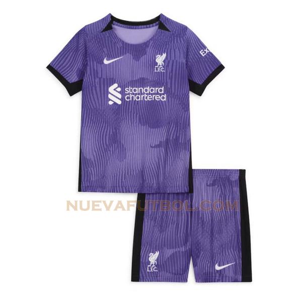 tercera camiseta liverpool 2023 2024 purple niño