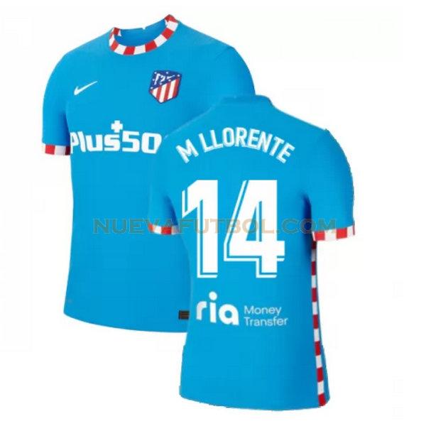 tercera camiseta m llorente 14 atletico madrid 2021 2022 azul hombre