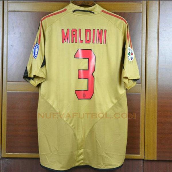 tercera camiseta maldini 3 ac milan 2004-2005 amarillo hombre