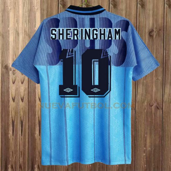 tercera camiseta sheringham 10 tottenham hotspur 1991-1994 azul hombre