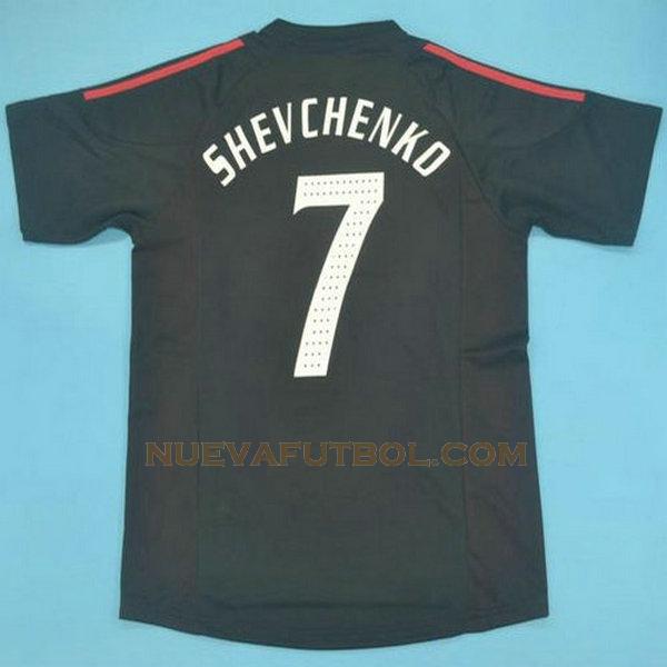 tercera camiseta shevchenko 7 ac milan 2002-2003 negro hombre