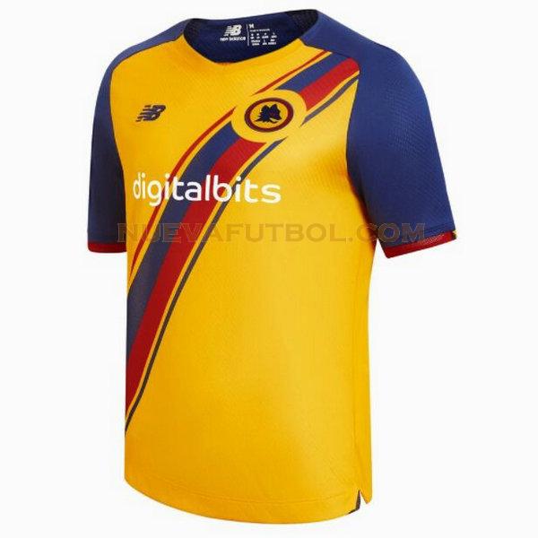 tercera equipacion camiseta as roma 2021 2022 amarillo hombre