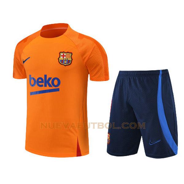training camiseta barcelona conjunto 2022 2023 naranja hombre