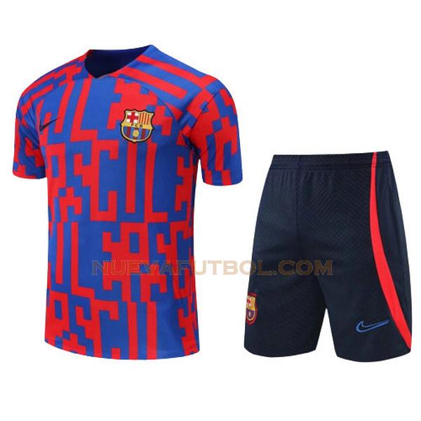 training camiseta barcelona conjunto 2022 2023 rojo azul hombre