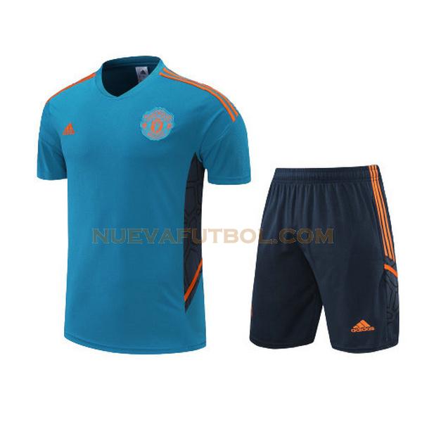 training camiseta manchester united conjunto 2022 2023 azul hombre