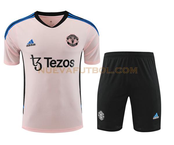 training camiseta manchester united conjunto 2023 2024 rosa hombre