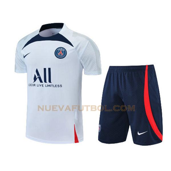 training camiseta paris saint germain conjunto 2022 2023 blanco azul hombre